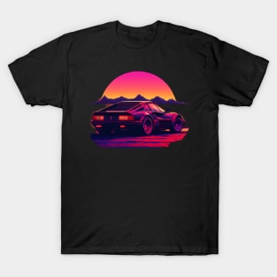 Ferrari Miami Vice synthwave sunset T-Shirt